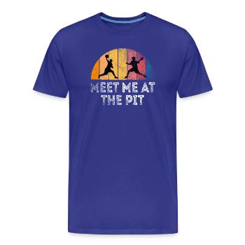 Retrouve-moi à la fosse - T-shirt bio Premium Homme - bleu roi - Devant - Damien (186cm)