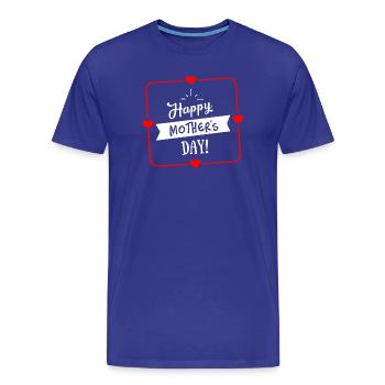 Happy Mothers Day Herz Umrandung - Weiß Rot - Männer Premium Bio T-Shirt - Königsblau - Vorne - Damien (186cm)