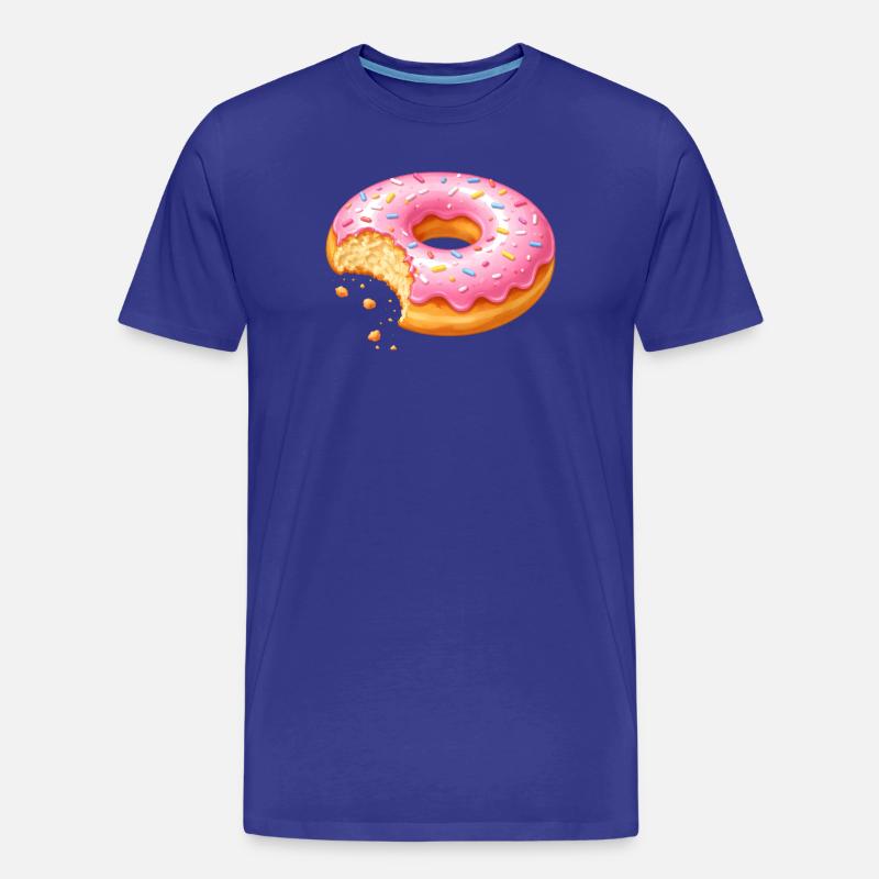 Donut mit Biss – Süßes Dessert Design   - Männer Premium Bio T-Shirt - Königsblau