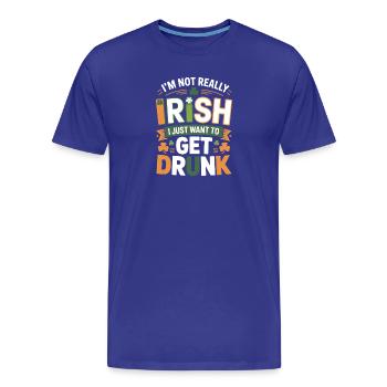 Pas vraiment Irlandais, juste se saouler - T-shirt bio Premium Homme - bleu roi - Devant - Damien (186cm)