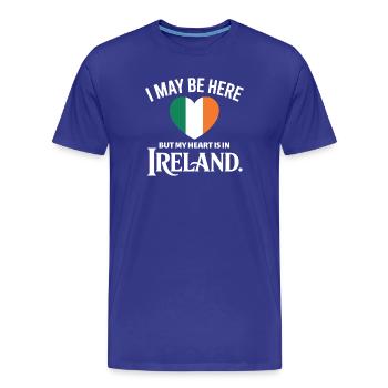 Ireland Heartbeat Design - Men's Premium Organic T-Shirt - royal blue - Front - Damien (186cm)