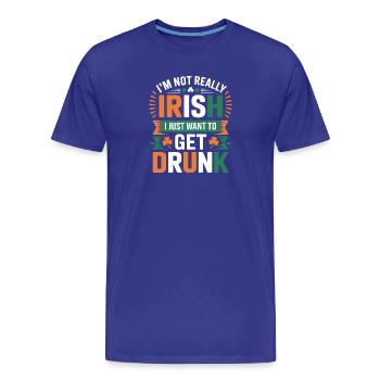 Pas vraiment Irlandais, je veux juste me saouler - T-shirt bio Premium Homme - bleu roi - Devant - Damien (186cm)