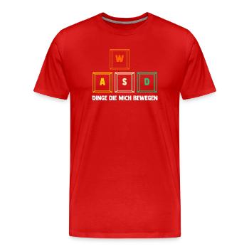 Zocken Computerspieler Zocker Gaming Gamer - Männer Premium Bio T-Shirt - Rot - Vorne - Damien (186cm)