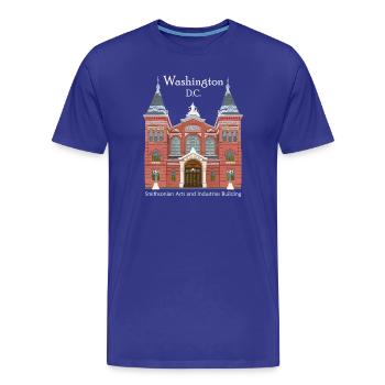 Washington DC., Handzeichnung Museum - Männer Premium Bio T-Shirt - Königsblau - Vorne - Damien (186cm)