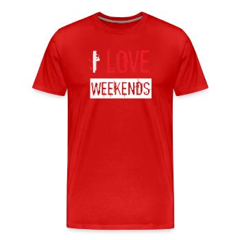 Love Red Paint Splatter Distressed Urban Design - Men's Premium Organic T-Shirt - red - Front - Damien (186cm)