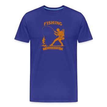 Fishing Outdoor Adventure - Angler Vintage - Männer Premium Bio T-Shirt - Königsblau - Vorne - Damien (186cm)