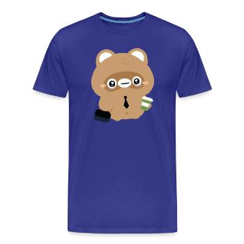Müder Biber - Männer Premium Bio T-Shirt - Königsblau - Vorne - Damien (186cm)