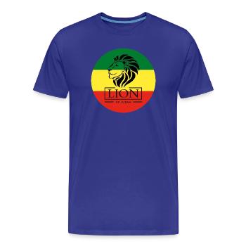 Lion of Judah Haile Selassie I Jah Rastafari Rasta - Männer Premium Bio T-Shirt - Königsblau - Vorne - Damien (186cm)