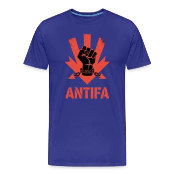 Antifa - Antifascist Merch - Men's Premium Organic T-Shirt - royal blue - Front - Damien (186cm)