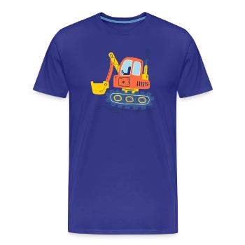 Pelleteuse engins de chantier travaux  - T-shirt bio Premium Homme - bleu roi - Devant - Damien (186cm)