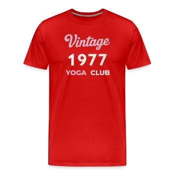 Vintage 1977 Yoga Club Année de naissance rétro Vintage - T-shirt bio Premium Homme - rouge - Devant - Damien (186cm)