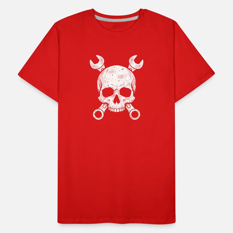 Mechanic Skull Screwdriver Workshop Gift Men's Premium Organic T-Shirt