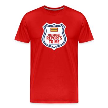 Police Lieutenant Police Lieutenant Rank Lt - Men's Premium Organic T-Shirt - red - Front - Damien (186cm)