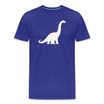 Silhouette de dinosaure à long cou - T-shirt bio Premium Homme - bleu roi - Devant - Damien (186cm)