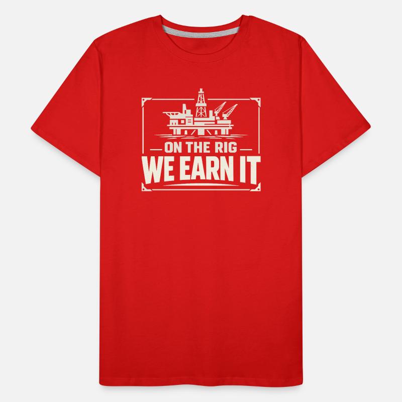 Surface de forage de forage offshore Surface de forage T-shirt bio Premium Homme