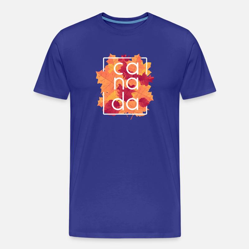 Canada Autumn Maple Leaves Design - Männer Premium Bio T-Shirt - Königsblau