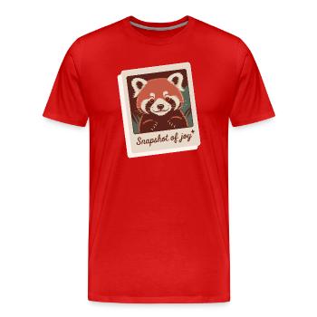 Roter Panda Schnappschuss Freude - Männer Premium Bio T-Shirt - Rot - Vorne - Damien (186cm)