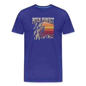 Pitch Perfect Klettern Bergsteigen Retro - Männer Premium Bio T-Shirt - Königsblau - Vorne - Damien (186cm)
