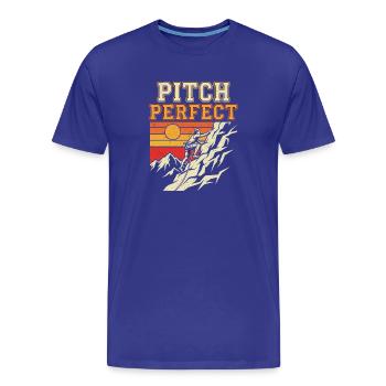 Pitch Perfect Climbing Alpine Sunset - Men's Premium Organic T-Shirt - royal blue - Front - Damien (186cm)