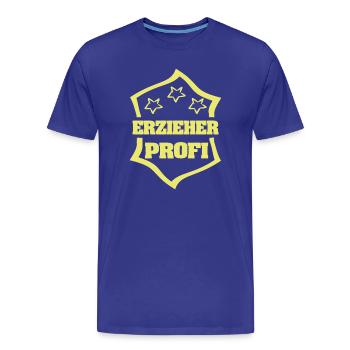 Work Educator - Men's Premium Organic T-Shirt - royal blue - Front - Damien (186cm)