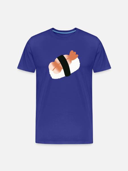 Shrimp Nigiri Minimalist Sushi - Men's Premium Organic T-Shirt - royal blue