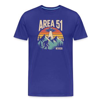 Area 51 Nevada UFO Retro Design - Männer Premium Bio T-Shirt - Königsblau - Vorne - Damien (186cm)