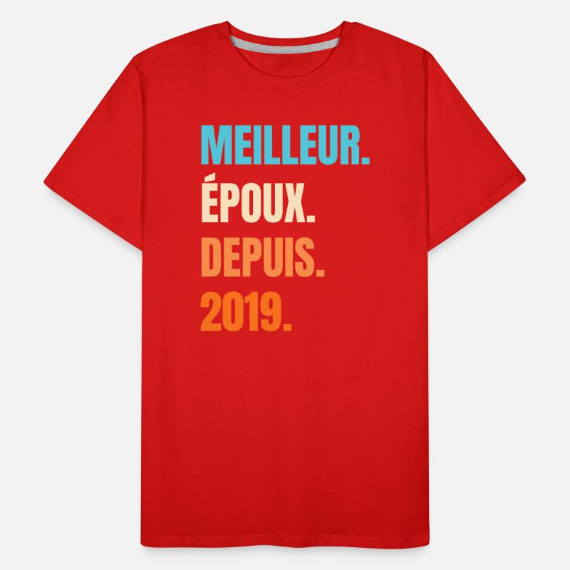 Bester Ehemann seit 2019 Geschenk-Ehemann Männer Premium Bio T-Shirt