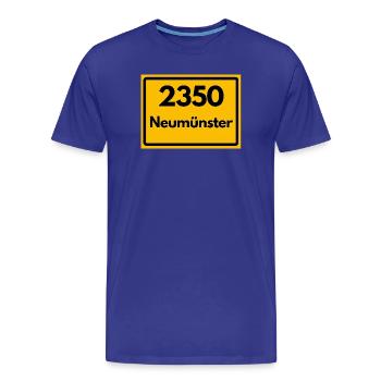 ALTE POSTLEITZAHL PLZ RETRO 2350 NEUMÜNSTER – STOR - Männer Premium Bio T-Shirt - Königsblau - Vorne - Damien (186cm)
