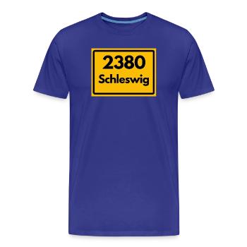 ALTE POSTLEITZAHL PLZ RETRO 2380 SCHLESWIG – FJORD - Männer Premium Bio T-Shirt - Königsblau - Vorne - Damien (186cm)