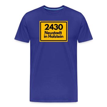 OLD POSTCODE POSTCODE 2430 NEUSTADT IN HOLSTEIN - Men's Premium Organic T-Shirt - royal blue - Front - Damien (186cm)