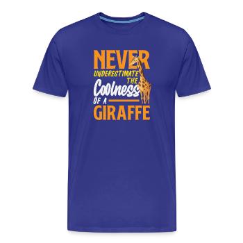 Unterschätze nie die Coolness Giraffe - Männer Premium Bio T-Shirt - Königsblau - Vorne - Damien (186cm)