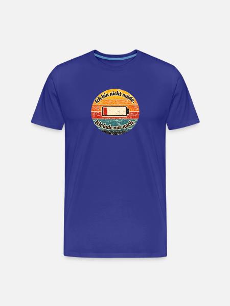 I only charge after retro battery - Men's Premium Organic T-Shirt - royal blue
