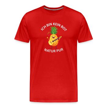 Pineapple Rocks Guitar - No Bot - Pure Nature - T-shirt bio Premium Homme - rouge - Devant - Damien (186cm)