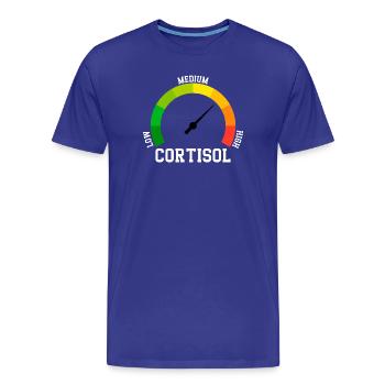 Niedriges Cortisol, sogar niedriger Wert - Männer Premium Bio T-Shirt - Königsblau - Vorne - Damien (186cm)
