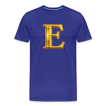 Goldenes E Monogramm-Design - Männer Premium Bio T-Shirt - Königsblau - Vorne - Damien (186cm)