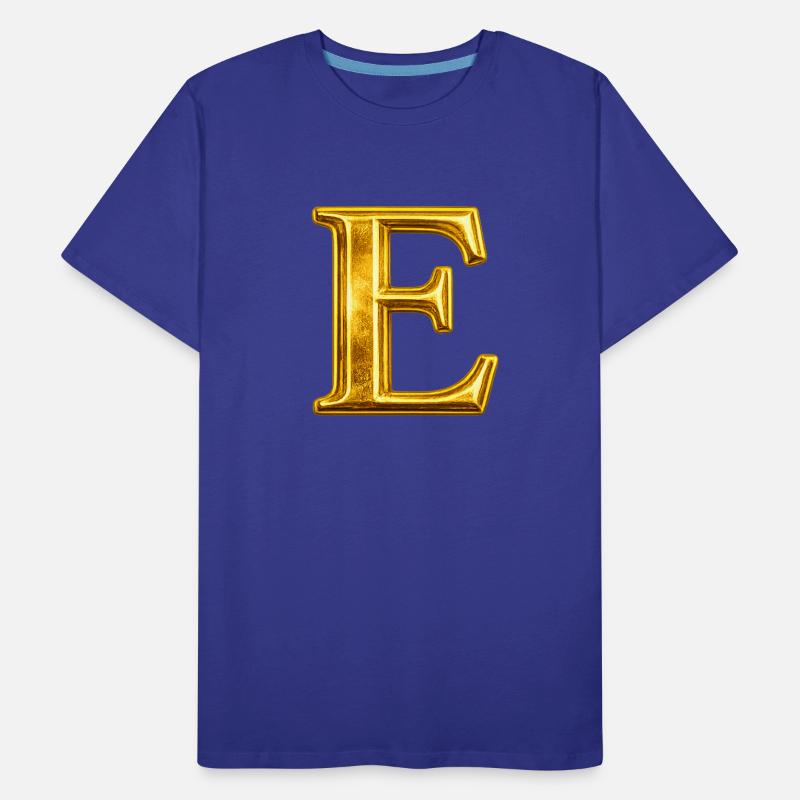 Golden E Monogram Design Men's Premium Organic T-Shirt