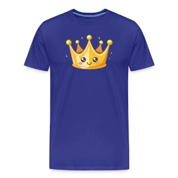 Kawaii Golden Crown Illustration - Men's Premium Organic T-Shirt - royal blue - Front - Damien (186cm)