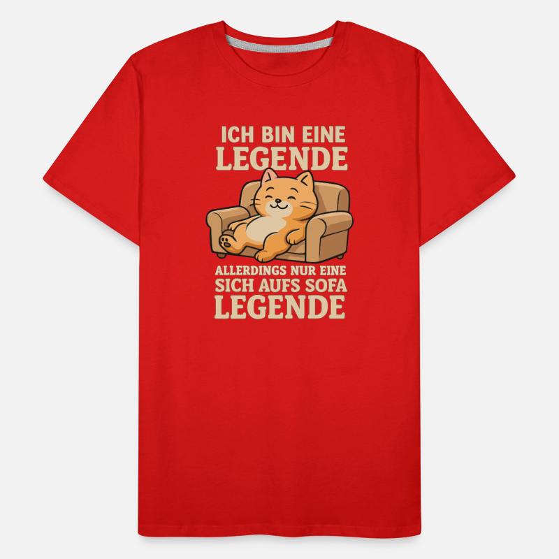 Sarcasm Cat Saying Sofa Legend Men's Premium Organic T-Shirt