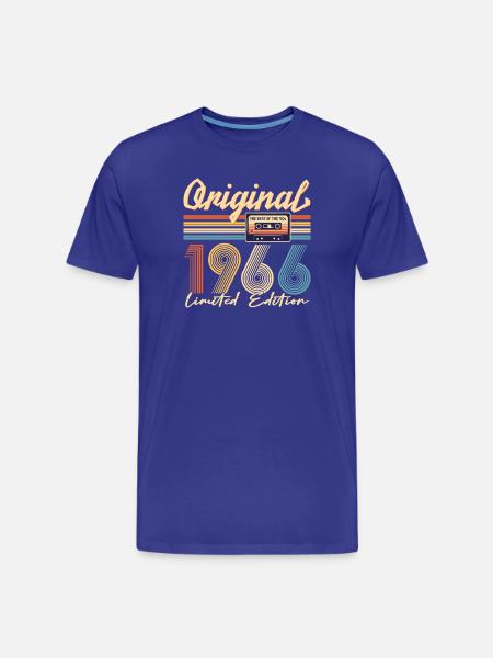 60-års fødselsdag, 60 år, oprindeligt 1966 - Herre Premium T-shirt økologisk - kongeblå