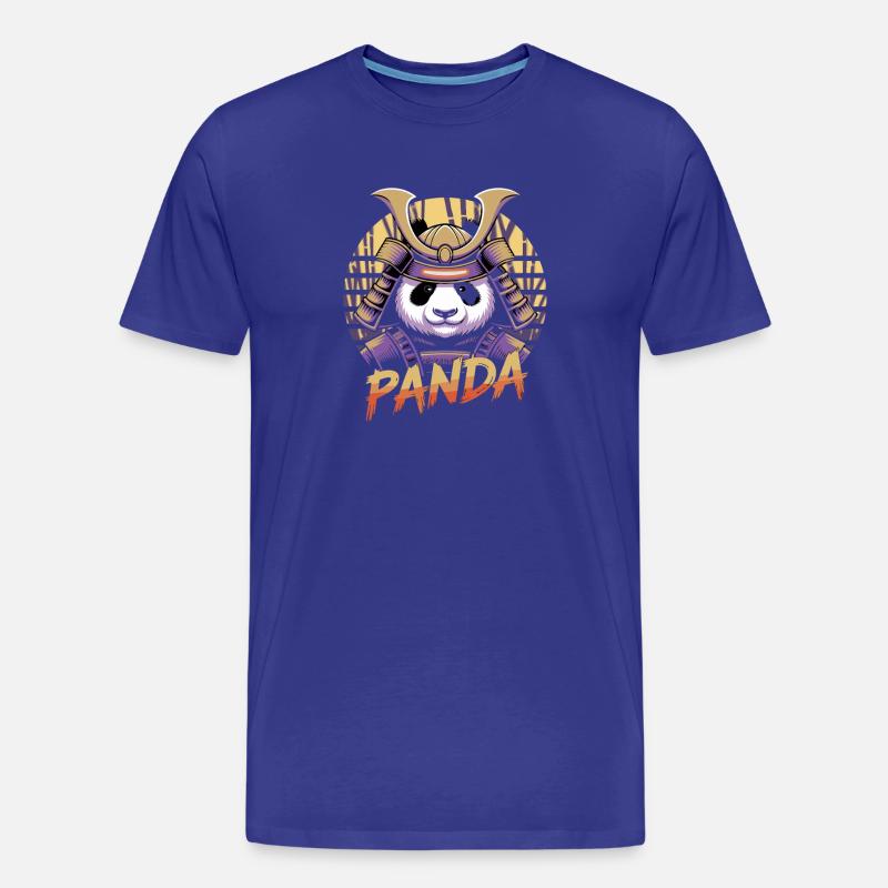 Kriegerischer Panda Samurai Illustration - Männer Premium Bio T-Shirt - Königsblau