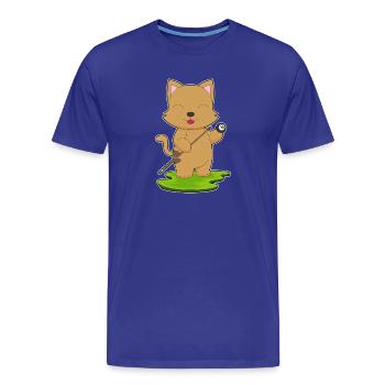 Chat Billiard Cue Sport - T-shirt bio Premium Homme - bleu roi - Devant - Damien (186cm)