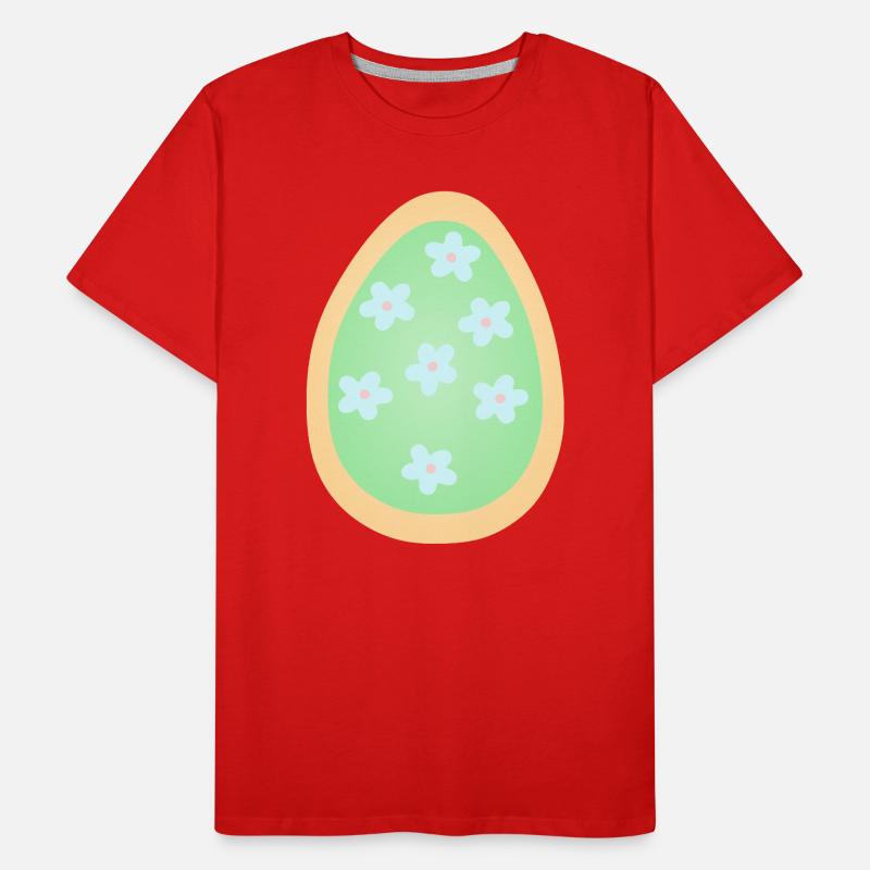 Pastel Floral Egg Pattern Men's Premium Organic T-Shirt