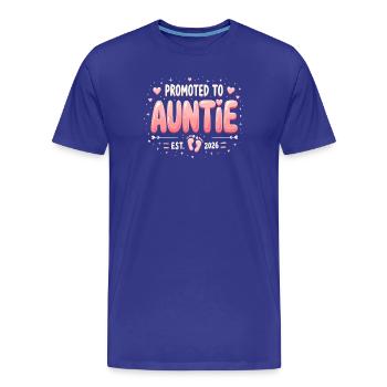 Aunt 2026 Aunt 2026 Promoted to Aunt 2026 - Men's Premium Organic T-Shirt - royal blue - Front - Damien (186cm)