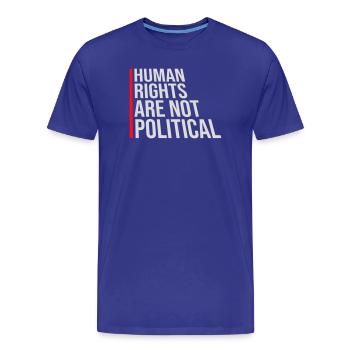 Human Rights Are Not Political Menschenrechte Logo - Men's Premium Organic T-Shirt - royal blue - Front - Damien (186cm)