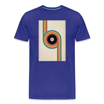 Affiche vinyle rétro Design musical du milieu du siècle - T-shirt bio Premium Homme - bleu roi - Devant - Damien (186cm)