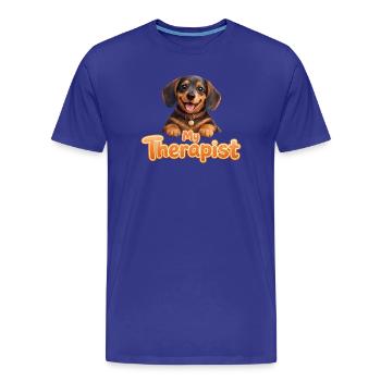 Teckel, mon thérapeute - T-shirt bio Premium Homme - bleu roi - Devant - Damien (186cm)