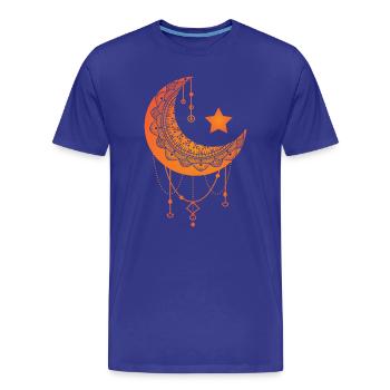 Lune Croissant Lune Croissant Lune Croissant Lune Étoile croissante - T-shirt bio Premium Homme - bleu roi - Devant - Damien (186cm)