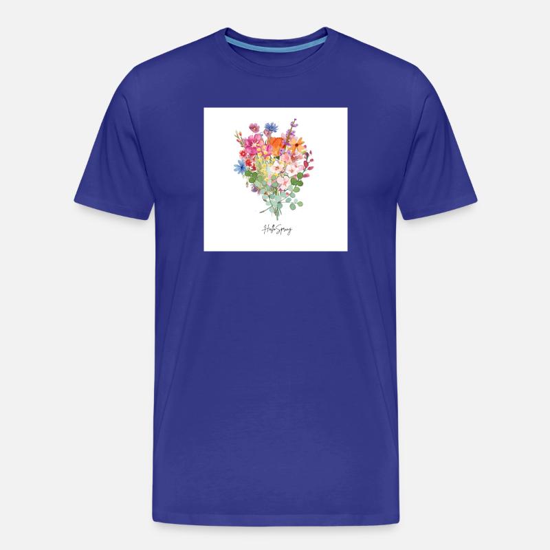 Hello Spring - Männer Premium Bio T-Shirt - Königsblau