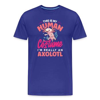 Mignon Axolotl Kawaii Amoureux des Axolotls - T-shirt bio Premium Homme - bleu roi - Devant - Damien (186cm)