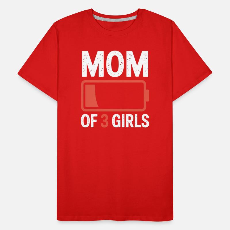 Mutter von 3 Mädchen Batterie-Ikon-Tee Männer Premium Bio T-Shirt